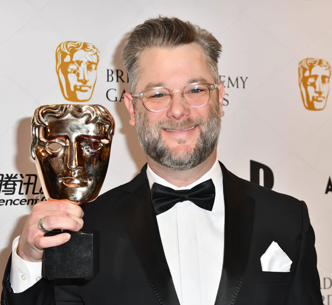 Barlog at the 2019 BAFTA Games Awards, where he won 